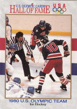 1991 Impel U.S. Olympic Hall of Fame #64 1980 U.S. Olympic Hockey Team Front