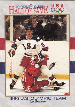1991 Impel U.S. Olympic Hall of Fame #65 1980 U.S. Olympic Hockey Team Front