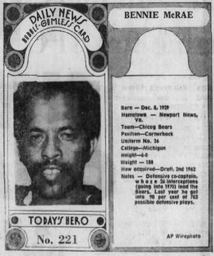 1970-71 Dayton Daily News (M137) #221 Bennie McRae Front