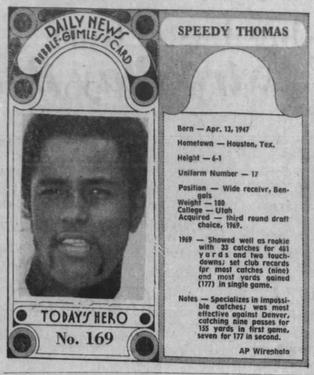 1970-71 Dayton Daily News (M137) #169 Speedy Thomas Front