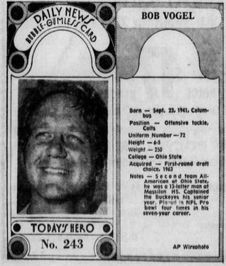 1970-71 Dayton Daily News (M137) #243 Bob Vogel Front