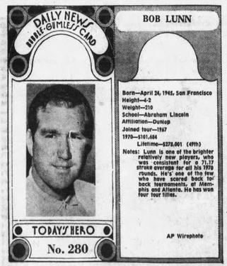 1970-71 Dayton Daily News (M137) #280 Bob Lunn Front