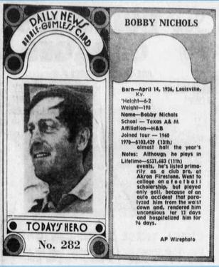 1970-71 Dayton Daily News (M137) #282 Bobby Nichols Front