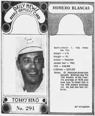 1970-71 Dayton Daily News (M137) #291 Homero Blancas Front