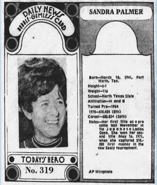 1970-71 Dayton Daily News (M137) #319 Sandra Palmer Front