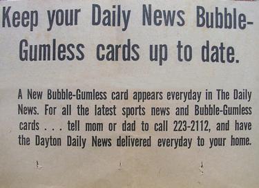1970-71 Dayton Daily News (M137) #16 Bob Gibson Back