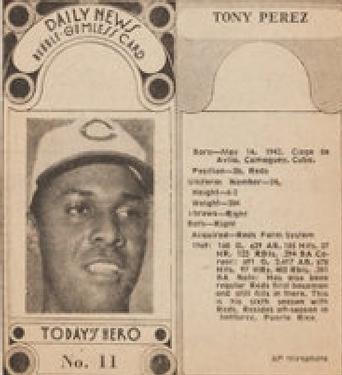 1970-71 Dayton Daily News (M137) #11 Tony Perez Front