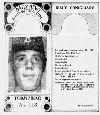 1970-71 Dayton Daily News (M137) #118 Billy Conigliaro Front
