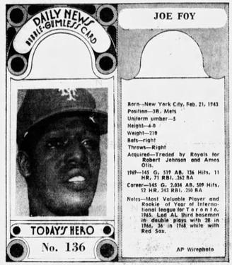 1970-71 Dayton Daily News (M137) #136 Joe Foy Front