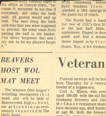 1970-71 Dayton Daily News (M137) #268 Ray Floyd Back