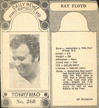 1970-71 Dayton Daily News (M137) #268 Ray Floyd Front