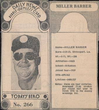 1970-71 Dayton Daily News (M137) #266 Miller Barber Front