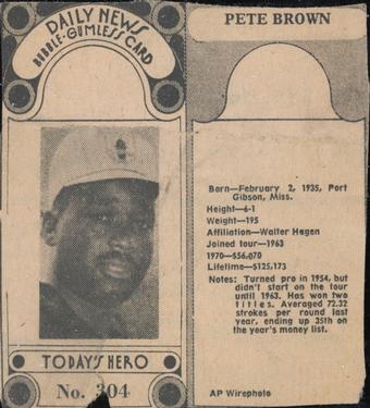 1970-71 Dayton Daily News (M137) #304 Pete Brown Front