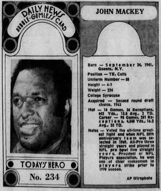 1970-71 Dayton Daily News (M137) #234 John Mackey Front