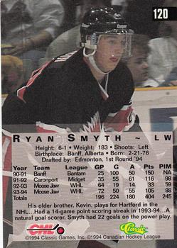 1994 Classic Four Sport #120 Ryan Smyth Back