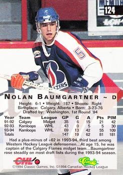 1994 Classic Four Sport #124 Nolan Baumgartner Back