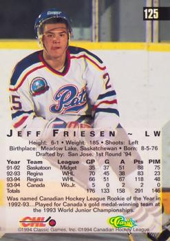 1994 Classic Four Sport #125 Jeff Friesen Back