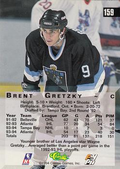 1994 Classic Four Sport #159 Brent Gretzky Back