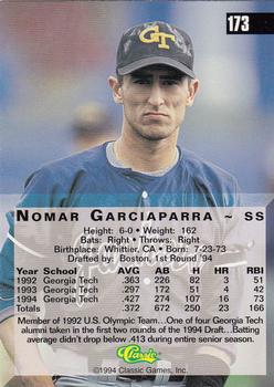 1994 Classic Four Sport #173 Nomar Garciaparra Back