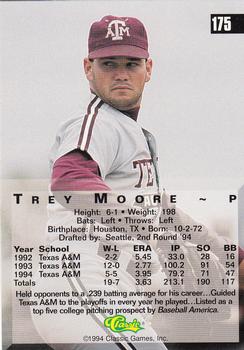1994 Classic Four Sport #175 Trey Moore Back