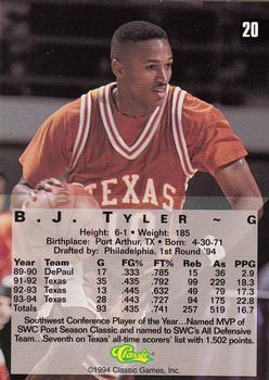 1994 Classic Four Sport #20 B.J. Tyler Back