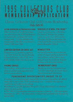 1994 Classic Four Sport #NNO 1995 Collectors Club Membership Application - Blue Front