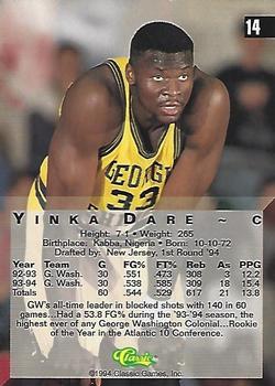 1994 Classic Four Sport #14 Yinka Dare Back