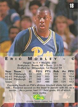 1994 Classic Four Sport #18 Eric Mobley Back