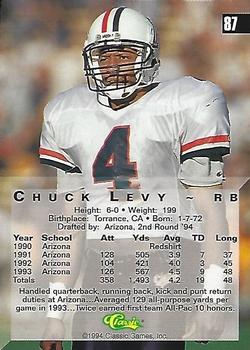 1994 Classic Four Sport #87 Chuck Levy Back