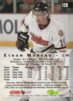 1994 Classic Four Sport #128 Ethan Moreau Back