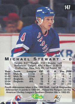 1994 Classic Four Sport #147 Michael Stewart Back