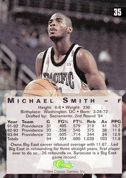 1994 Classic Four Sport #35 Michael Smith Back