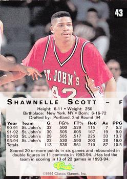 1994 Classic Four Sport #43 Shawnelle Scott Back