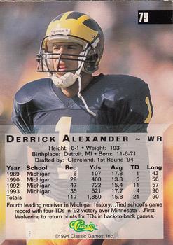 1994 Classic Four Sport #79 Derrick Alexander Back