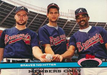 1991 Stadium Club Members Only #NNO Braves No-Hitter (Kent Mercker / Mark Wohlers / Alejandro Pena) Front