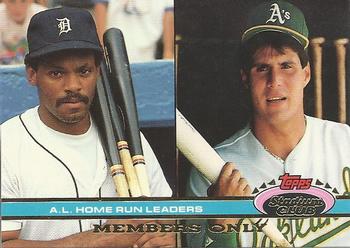 1991 Stadium Club Members Only #NNO A.L. Home Run Leaders (Cecil Fielder / Jose Canseco) Front
