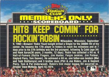 1992 Stadium Club Members Only #NNO Robin Yount Back