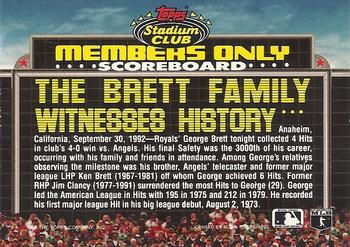 1992 Stadium Club Members Only #NNO George Brett Back