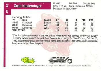 1991 Classic Four Sport #3 Scott Niedermayer Back