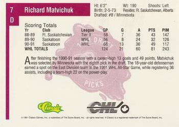 1991 Classic Four Sport #7 Richard Matvichuk Back