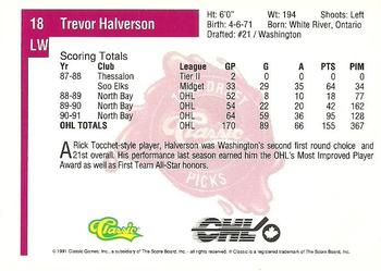 1991 Classic Four Sport #18 Trevor Halverson Back