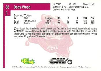 1991 Classic Four Sport #38 Dody Wood Back