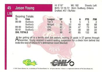 1991 Classic Four Sport #45 Jason Young Back