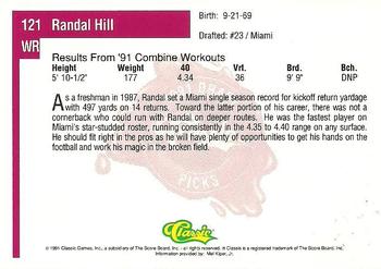 1991 Classic Four Sport #121 Randal Hill Back