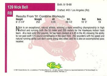 1991 Classic Four Sport #139 Nick Bell Back