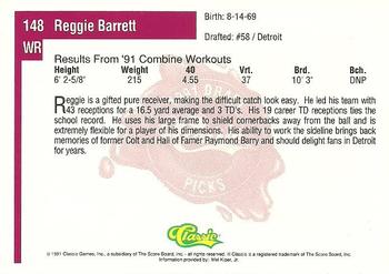 1991 Classic Four Sport #148 Reggie Barrett Back