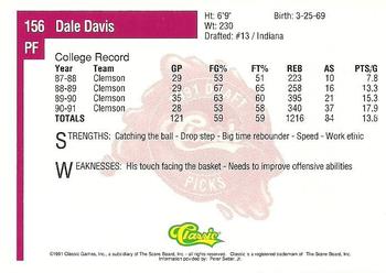 1991 Classic Four Sport #156 Dale Davis Back