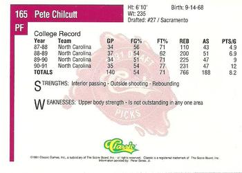 1991 Classic Four Sport #165 Pete Chilcutt Back