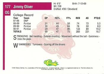 1991 Classic Four Sport #177 Jimmy Oliver Back
