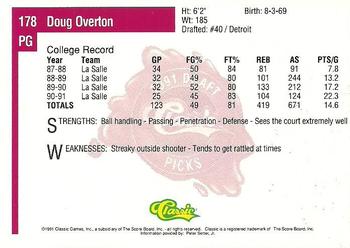 1991 Classic Four Sport #178 Doug Overton Back